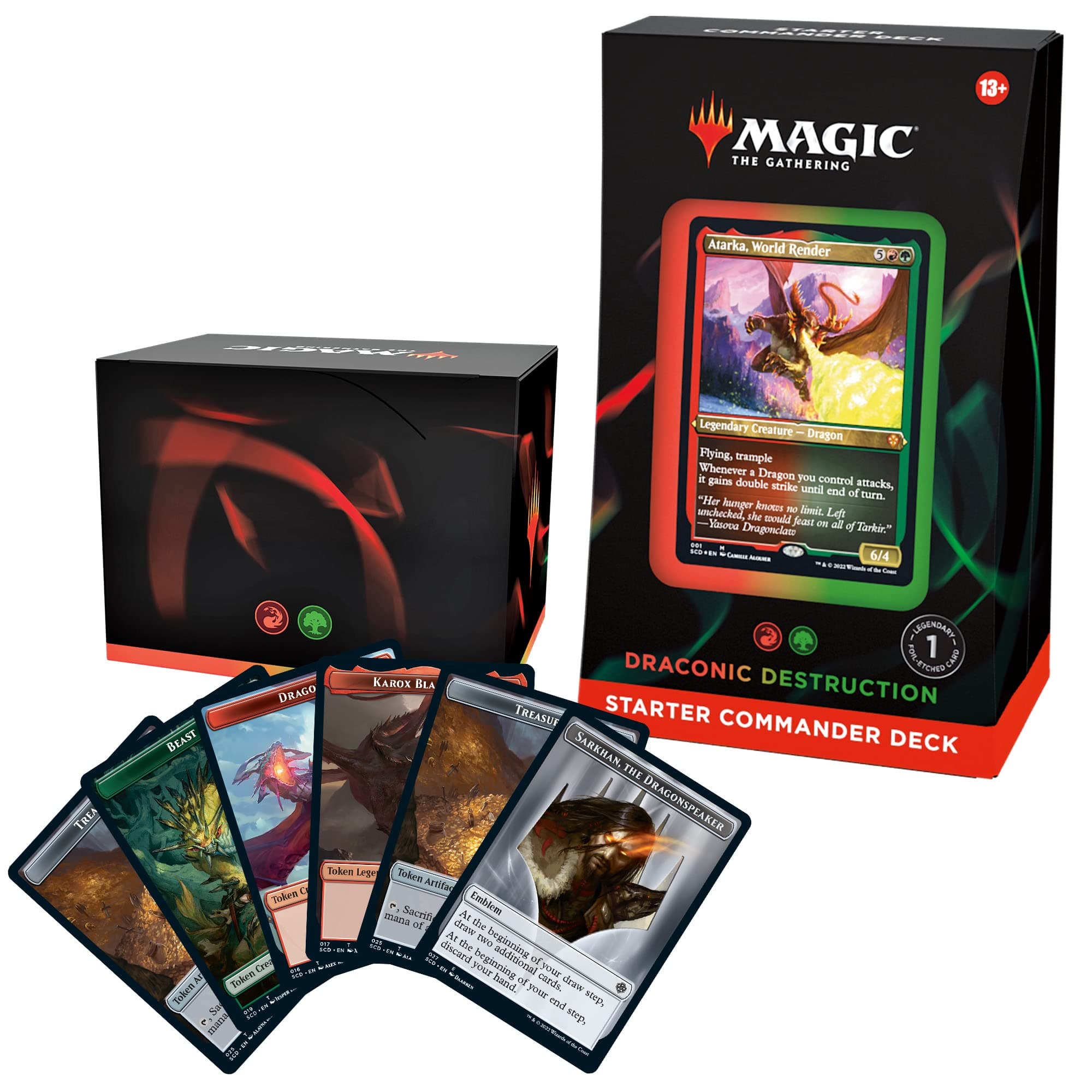 Starter Commander Deck – Draconic Destruction (Red-Green) | Ready-to-Play Deck for Beginners and Fans | Ages 13+ | Collectible Card Games