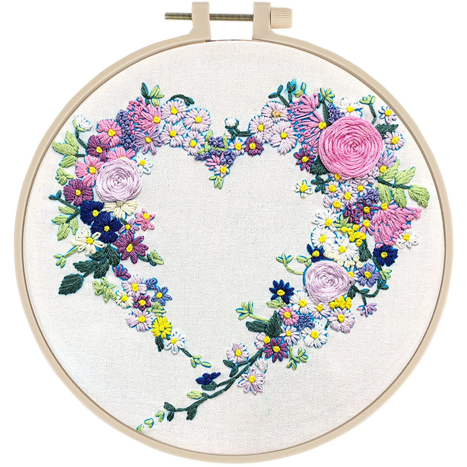 Sibba Embroidery Kit for Beginners, Cross Stitch Kit with Pattern, Instructions, Hoop, Threads