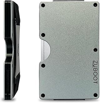 Aluminum RFID Wallet for Men – Slim Minimalist Metal Card Holder with Cash Strap + Cash Clip Option, Holds 16 Cards – Durable, Lightweight Front Pocket Wallet for Everyday Carry (Pewter, Cash Strap)