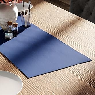 Encasa XO Table Runner 13"x36" Long | Cotton Canvas Fabric | Cobalt Solid Color | Machine Washable & Durable