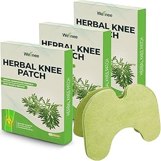 Wellnee Original Herbal Knee Patch - Wellknee Plaster for Knee Support & Muscle Pain - Maximum Strength for a Temporary Relief - Adhesive Heat Patches Made with Natural Herbs for Wellness (30 Pads)