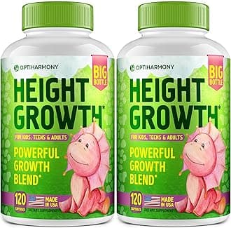 (Pack of 2) Height Growth Maximizer - Made in USA - Natural Height Increase Booster & Grow Taller Pills - Bone Growth for Adults, Teens & Kids - Vitamins for Boys & Girls to Get Taller - 120 capsules