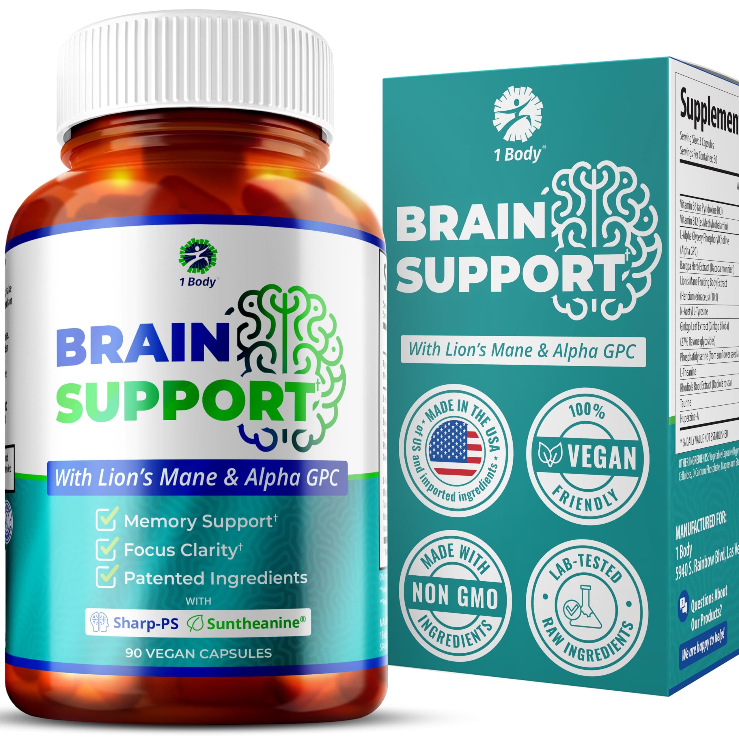 1 Body Support Healthy Brain Function with Nootropics