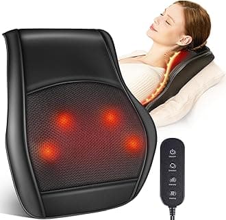 Sika deer Neck and Back Massager for Pain Relief Deep Tissue with Heat, Shiatsu Shoulder Massager with Bi-Directional Rotating Head for Neck, Back, Shoulders, and Legs, Gift for Mom Dad.