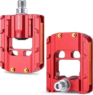 KOOTU Folding Pedals - Universal 9/16 Inch, Anti-Slip, Waterproof with Reflectors for Road, Mountain, BMX, Trekking & Spinning Bikes