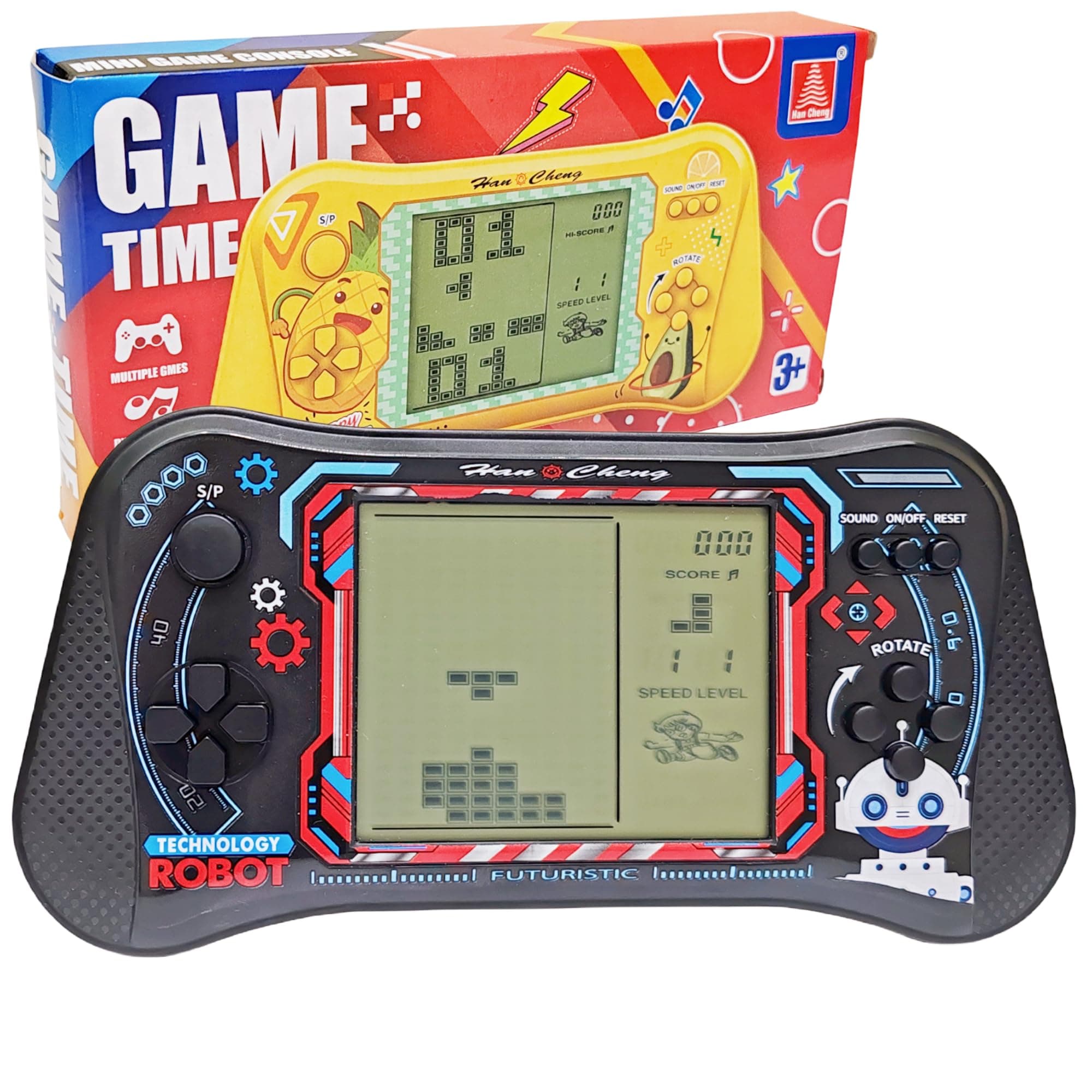 Brick Game Console,4.3" Large Screen Handheld Game Console,Building Block/Tank/Racing Game,Built-in 23 Classic Handheld Mini Games for Adults or Kids(Black)