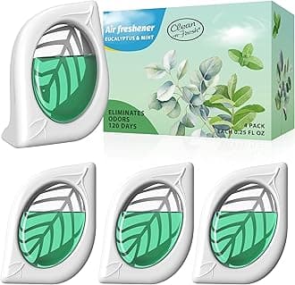 Air Freshener for Home, 4 Pack, Eucalyptus & Mint, Odor Eliminator for Small Area Closets Bathroom Pets Strong Odor, Up to 120 Days
