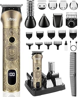 - Ufree Beard Trimmer for Men, Electric Razor Shaver, Cordless Hair Clipper Shaving Kit for Mustache Body Nose Ear Hair Facial, Adjustable Beard Grooming Kit Birthday Gifts for Men