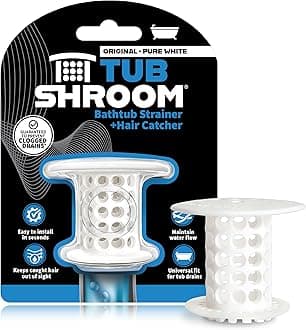 TubShroom The Revolutionary Tub Drain Protector Hair Catcher Strainer Snare, White