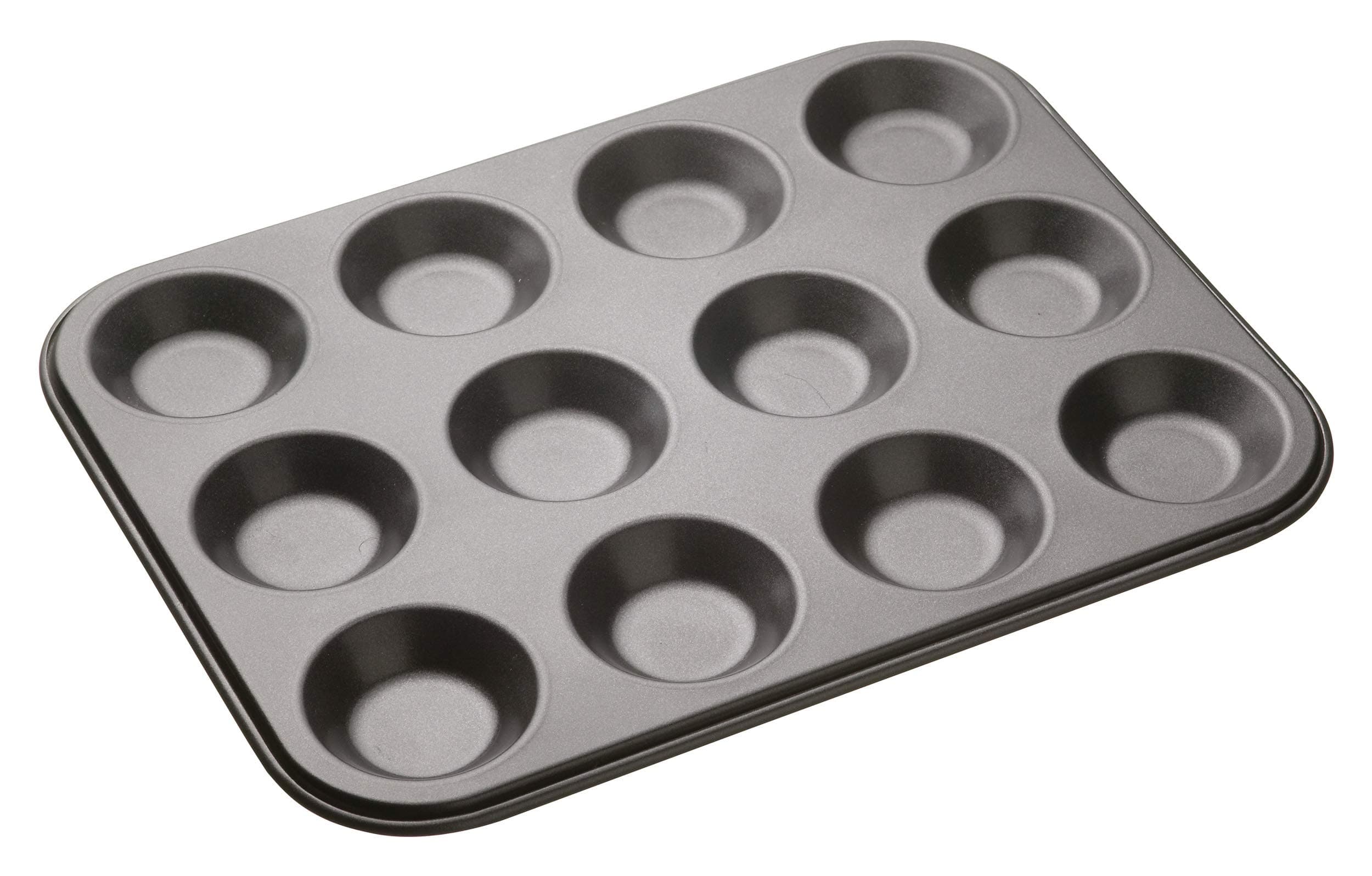 MasterClass 12 Hole Mince Pie Baking Tray with PTFE, PFOA and BPA Free Non Stick, Robust 1mm Thick Carbon Steel, 32 x 24cm Jam Tart Tin