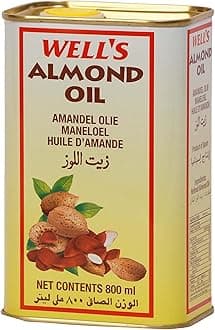 Well's 100% Pure Almond Oil Packed And Imported From Spain 800Ml | Sweet Almond Oil For Body, Skin & Hair | Helps Enhance Memory | For New Born Baby Massage | Beauty & Skin Massage