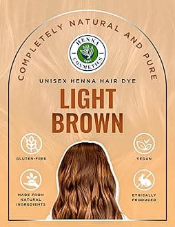 Natural Henna Hair Color Dye, 100% Pure Henna Powder for Hair Growth Organic (Light Brown, 100 Gr + Free 50 Gr.)