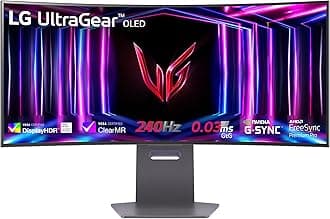 UltraGear Curved OLED Gaming Monitor 34GS95QE, 34 inch, 1440p, 240Hz, 0.03ms Response Time, HDR 10, NVIDIA G-Sync compatible & AMD FreeSync, Smart Energy Saving, DisplayPort, HDMI