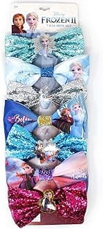 Disney Frozen 2 Girls 7 pcs Small Bow Bundle, Hair Bows for Girls - Ages 3+