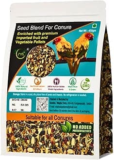 Bird Feed for Parrots 2 Kg Pack,Exotic Seed Blend of 22 Variety Seeds, Nuts Enriched with Premium Fruit and Vegetable Pellet for All Types of Conures,African Grey, Amazon, eclectus,Lovebirds