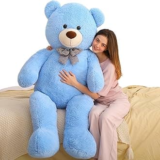 MaoGoLan Giant Plush Teddy Bear, Life Size Large Stuffed Animal, 5 Feet, Soft and Fluffy Big Teddy Bear Gift for Baby Shower, Christmas, Valentine's Day, Blue