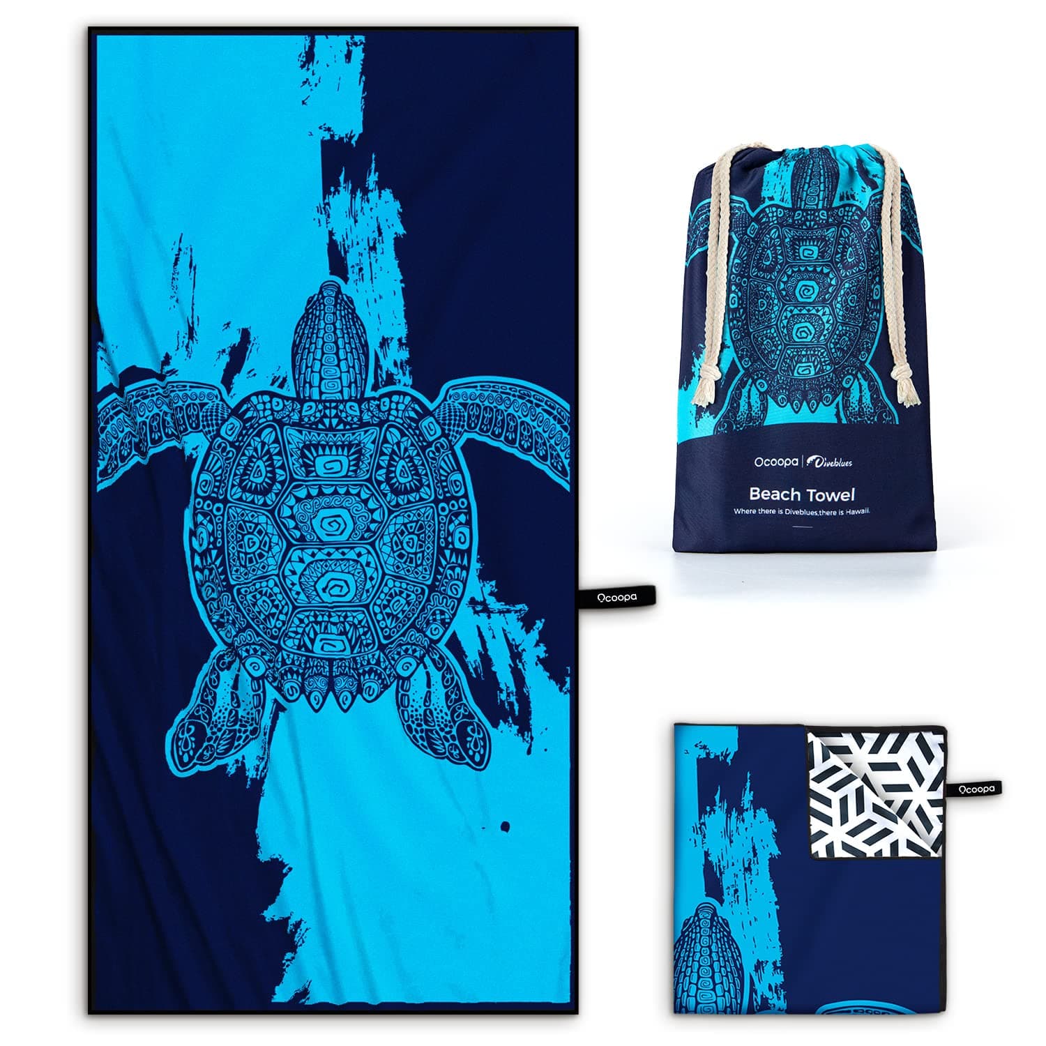 OCOOPA Beach Towel Microfiber, Extra Large 178cm*80cm Oversized Travel Towel- Quick Dry, Sand Free, Compact, Lightweight-Beach Accessories