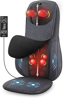 COMFIERShiatsu Neck Back Massager Chair Pad,Height Adjustable Massager Chair Massager for Back Shoulders with Heat,Rolling,Vibration,Seat Cushion for Back Support,Gifts for Men,Women