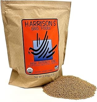 High Potency Fine - Certified Organic, Non GMO Formula for Small to Medium Birds - Human Grade Pellets for Molting, Recovering & Weaning Chicks with Balanced Nutrition (25lb)