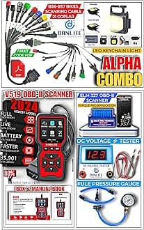 V519 OBD-II Scanner with BS6 BS7 Bike Scanning 21 Coplar Cableb Hero Suzuki Yamaha KTM with ELM 327 Dual Scanner Kit OBD-II Diagnostic Tools [New Update Bikes]
