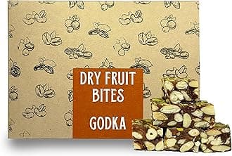 Godka Dry Fruits Sugarfree Dates Barfi/Khajoor Dryfruit Chikki/Kaju Badam Chikki,1 kg (Pack of 2x500 g)