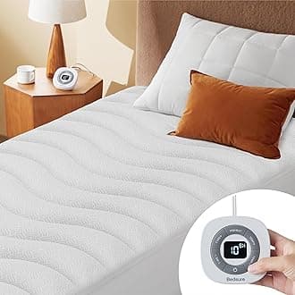 BedsureHeated Mattress Pad Twin - Bed Warmer with Memory & Preheat Functions, 12-Hour Auto Off & 10 Heat Settings with Single Controller, Fast Heating, Embossed Electric Mattress Pad Twin, 39"x75"