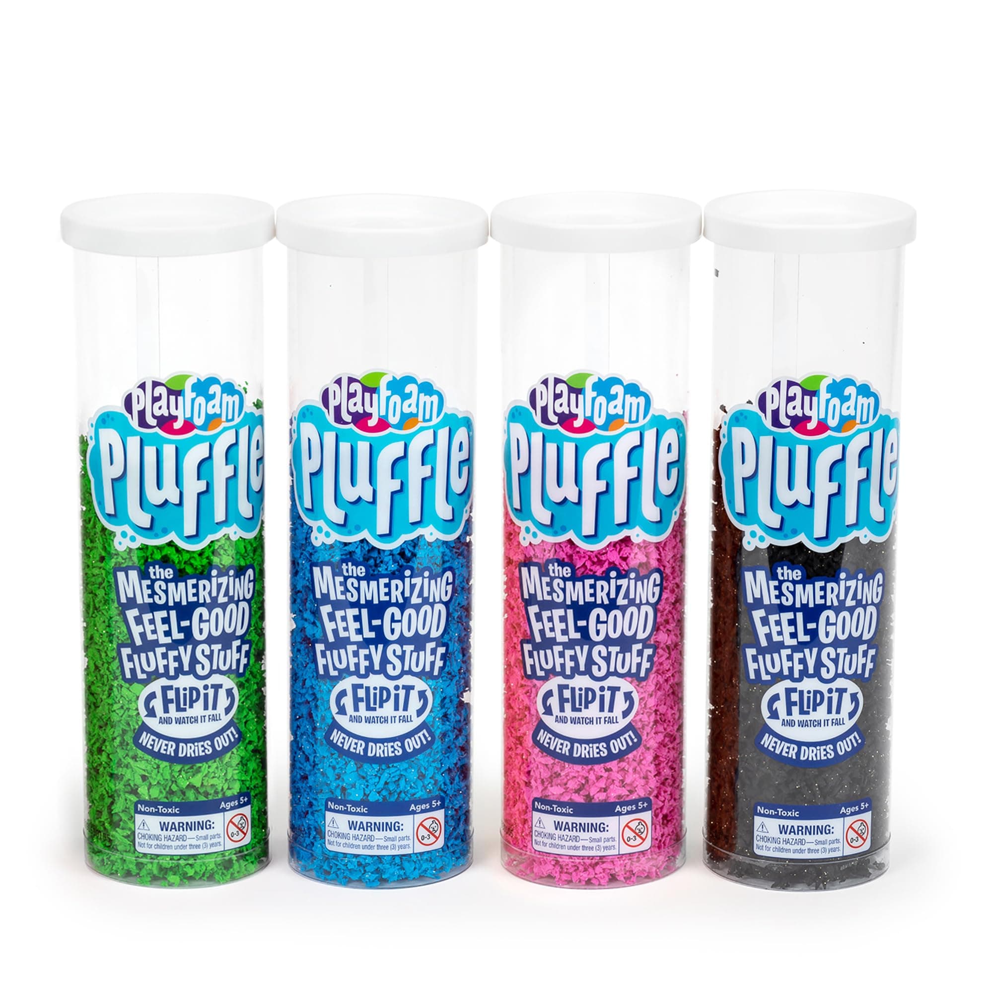 Educational Insights Pluffle® 4-Pack - Sensory Bin Foam Set, No Mess Alternative to Sand Toys & Slime for Toddlers at Home or in The Classroom, Fun Sensory Table Filler, Gift for Kids Ages 3+