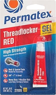 Permatex 50P27005JP Threadlocker Red Thread Locker High Strength Screw Locker Red 0.2 oz (5 g) Single Use Size Gel Shape