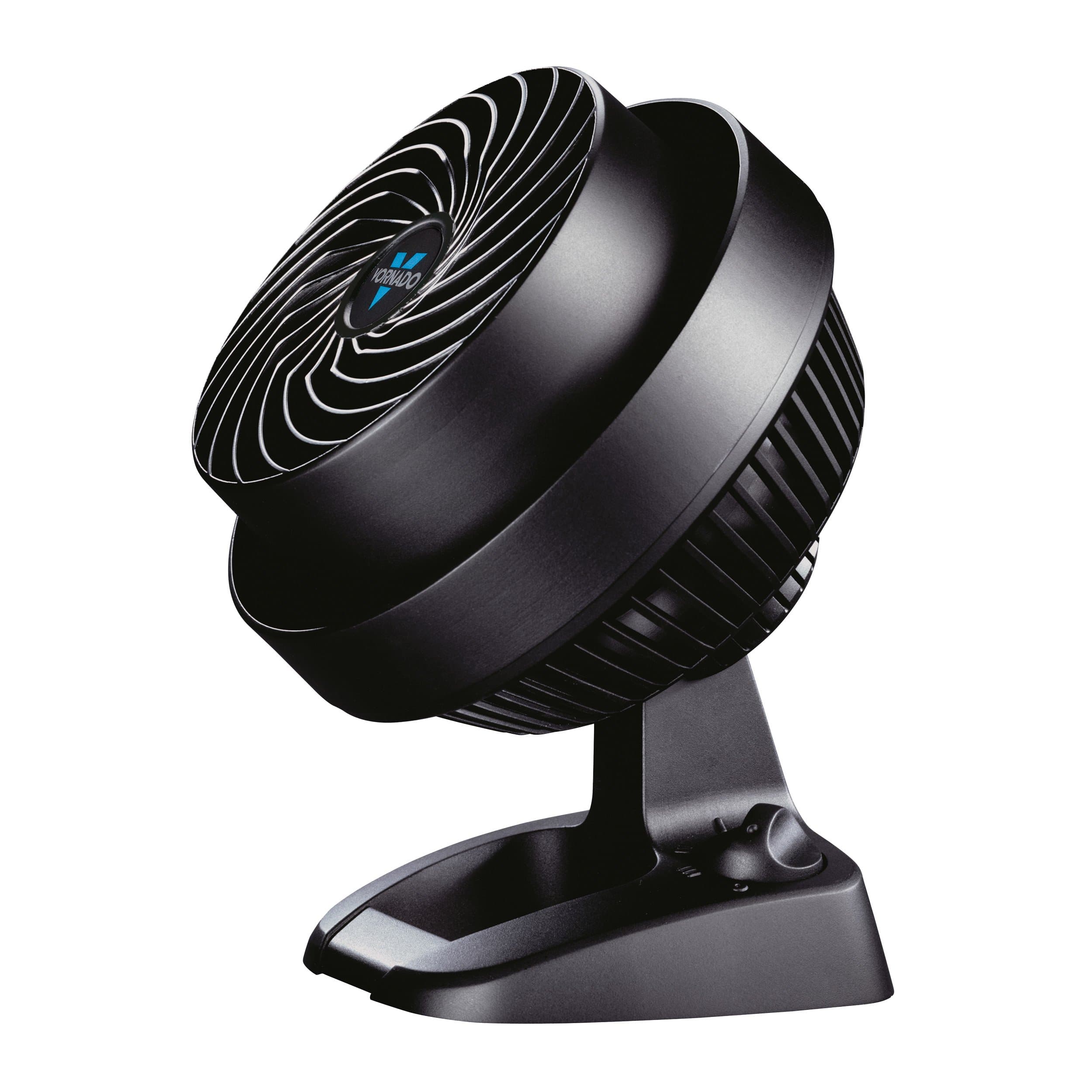 530 Compact Air Circulator Fan, 3-Speed Manual Control, Adjustable Tilt, Whole Room Cooling, Black Floor Fan for Bedroom and Office, Vortex Action, 65 ft Range