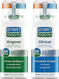 Original & Clinical Zinc Activated Mouthwash Bundle - All-Day Bad Breath Prevention & Healthy Gum Support - Instant Fresh Breath - Sugar, Gluten & Alcohol-Free - Mint - 16 fl oz Each