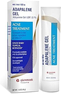 Glenmark Therapeutics Adapalene Gel 0.1% Acne Treatment, Topical Retinoid Cream For Face, Helps Clear and Prevent Acne and Clogged Pores, 45 Gram Tube