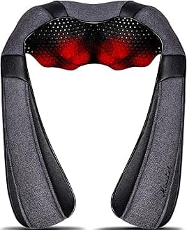 USB Neck Massager Intelligent Cervical Vertebra Tens Pulse Massager with Heating Function 6 Modes of Massage Wireless Portable 3D Neck Massager for Home,Office (black1)