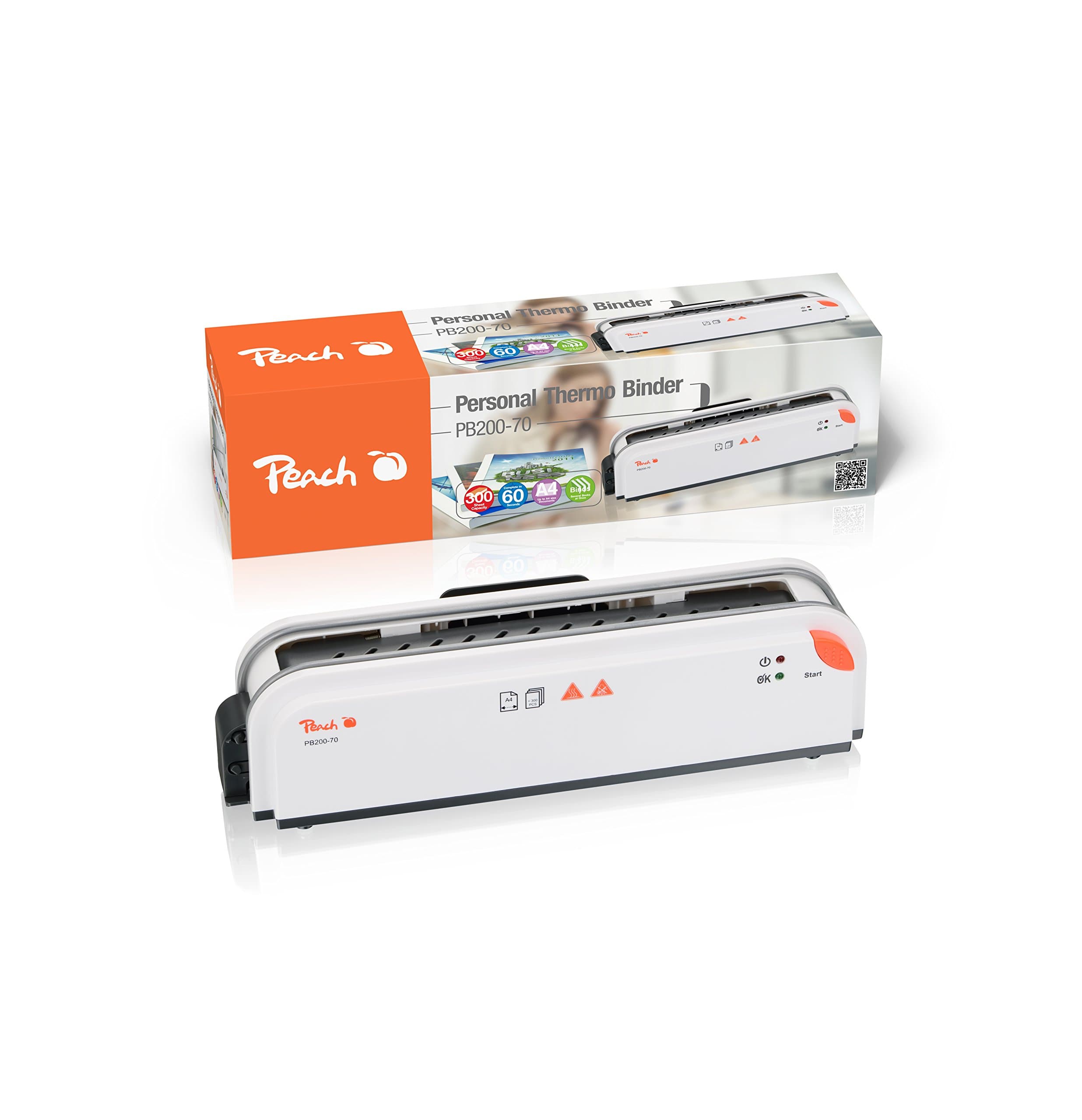 Peach PB200-70A Thermal Binding Device DIN A4 | Test Winner | Quick Start | Only 1 Min. Binding Time | Easiest and Fastest Binding System | Includes 10-Piece Starter Set