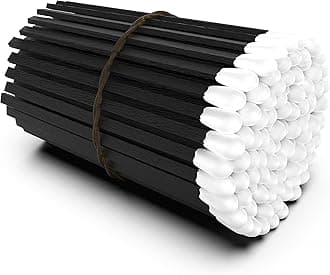 Black Stick White Tip Fancy Matches 4 Inch Match Refill and Striker 100 Long Matches Short Matches Bulk Matches Decorative Matchsticks for Cloche Jar Box & Fireplace (Black/White)