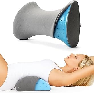 Cooling Gel Memory Foam Back Support Pillow for Bed - Lumbar Support Cushion for Pain Relief - Ergonomic Pillow for Pregnancy, Spine Support, Bed Back Support and Post-Surgery Recovery