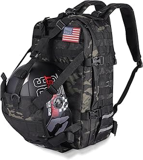 Motorcycle Cycling Helmet Backpack, Large Capacity Waterproof Helmet Holder, Storage Bag Hiking Backpack