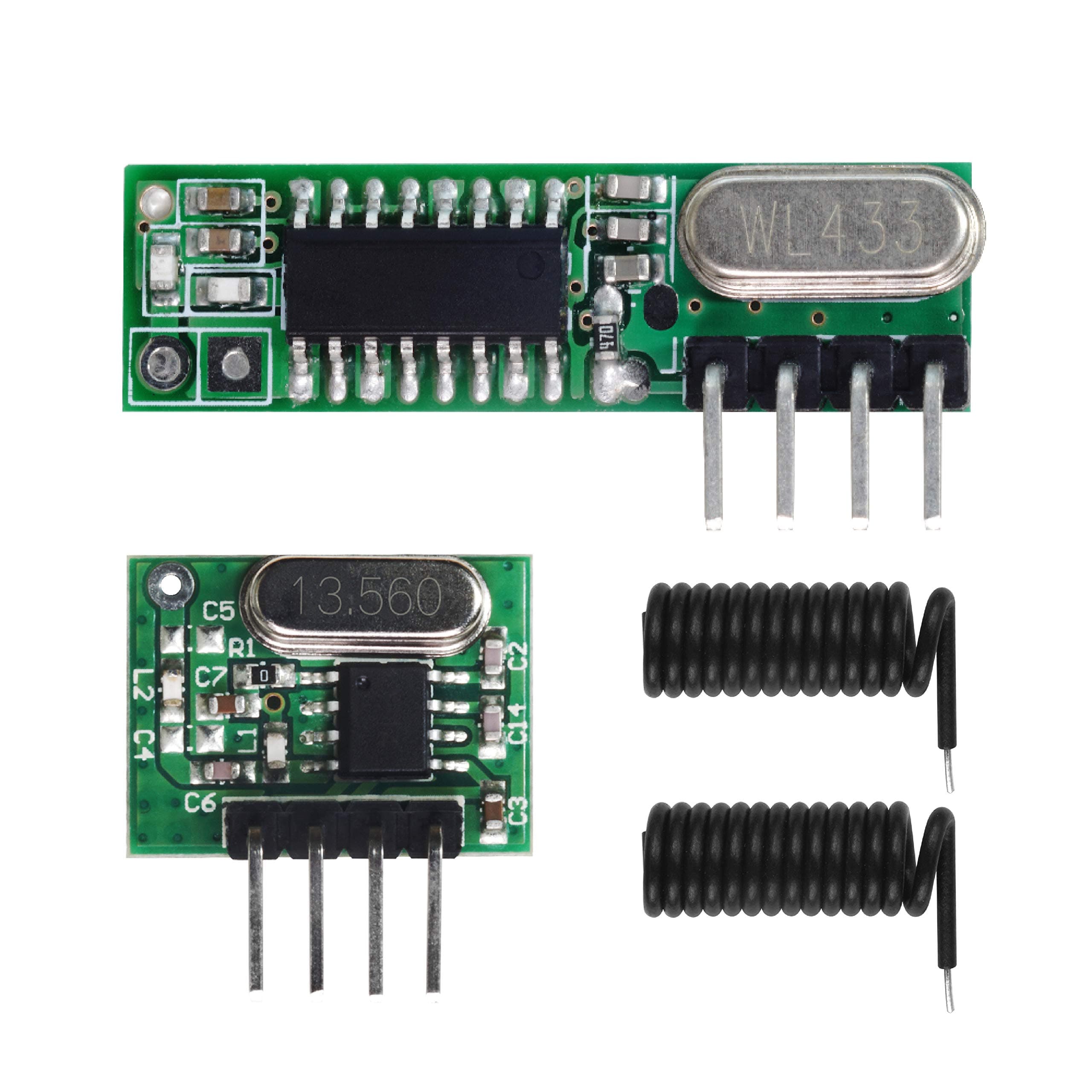 An RF transmitter and receiver module kit without decoding