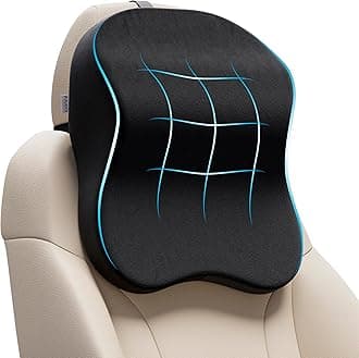 FOVERA Car Neck Rest Pillow | 2 Years Warranty | Memory Foam Neck Pillow for Car, Car Seat Head Rest Cushion for Neck & Cervical Support - Relieves Neck Pain (Large, Black, Pack of 1)