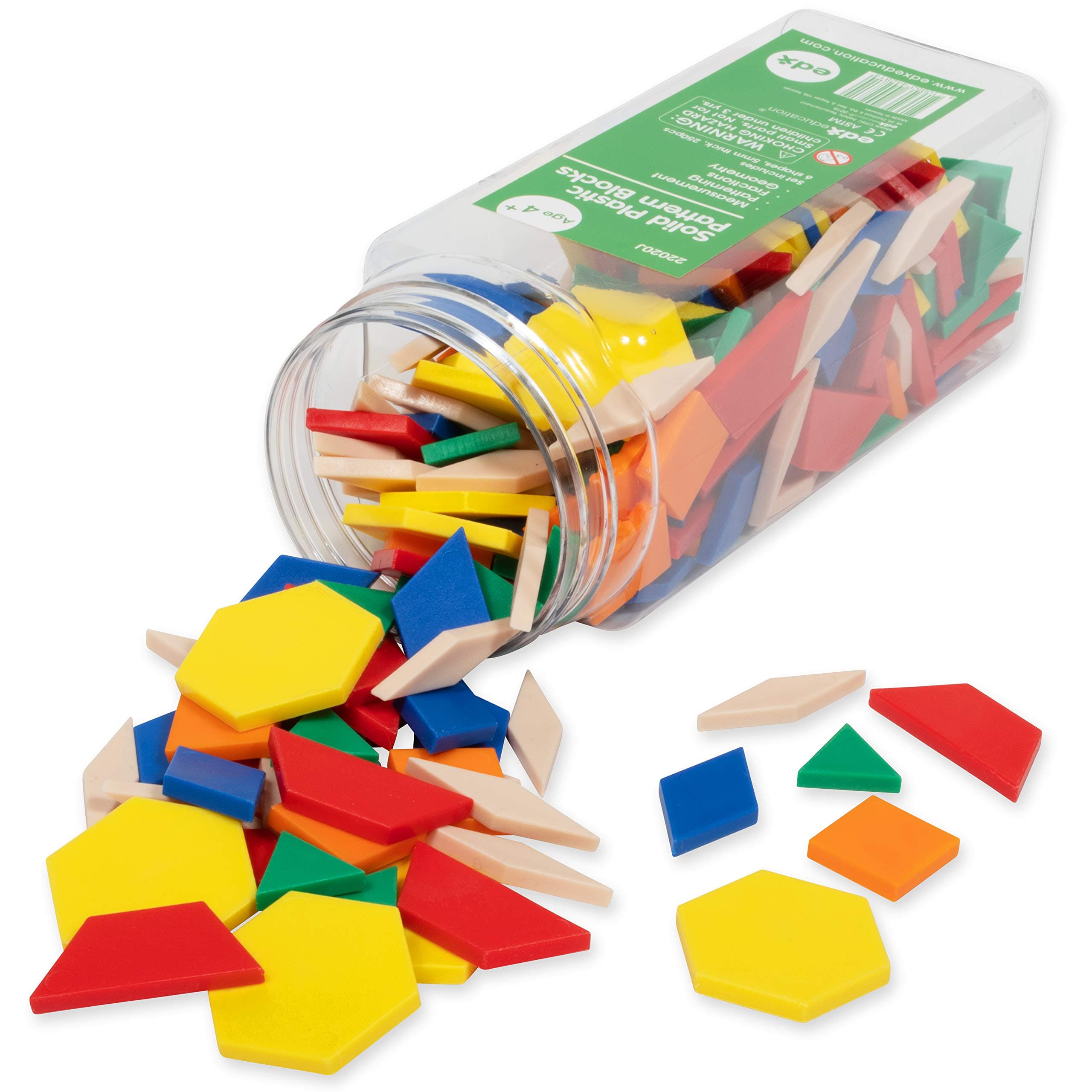 edx Education Plastic Pattern Blocks - 1/2 cm - Set of 250