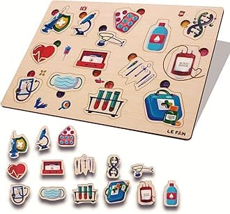 Lefan Kids' Medical Equipment: Spark Creativity and Learning with Pretend Play Toys & Interactive Body Parts Puzzle Wooden Puzzle