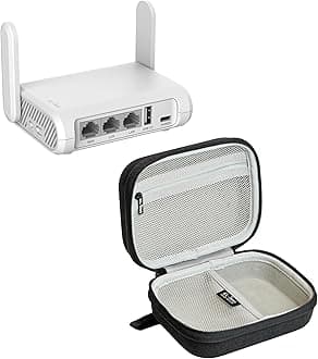 GL.iNet GL-SFT1200 (Opal) Secure Travel WiFi Router & GL.iNet Gadget Organizer Case for Travel Routers (Black)