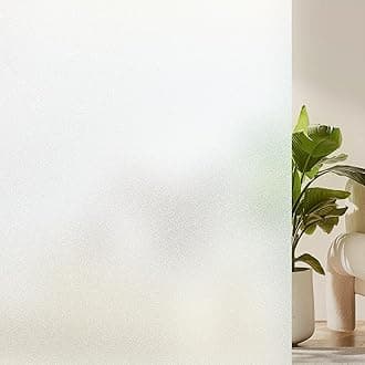 Lifetree Frosted Window Film Privacy Opaque Film for Glass Windows 90×200 cm Static Cling Non-Adhesive Frosting Film UV Sun Blocker for Home Office Bathroom