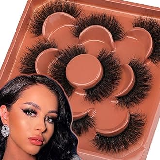 Fluffy Lashes Natural Wispy Eyelashes Full Volume Faux Mink Lashes 14mm Short Multipack with Premium Silk Fiber Vegan