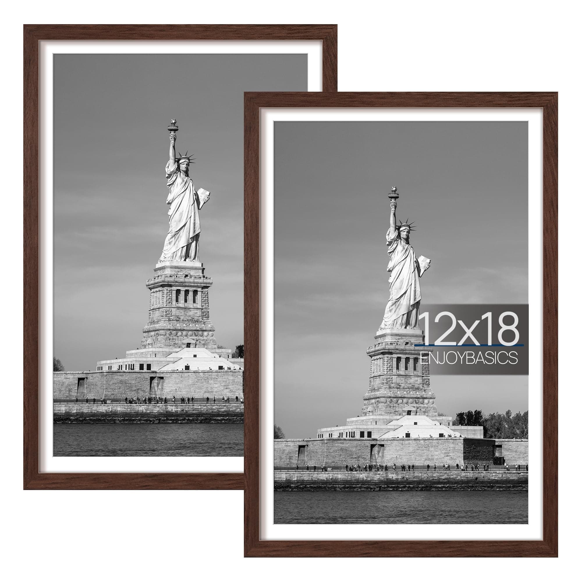 ENJOYBASICS2 Pack 12x18 Picture Frame, Brown