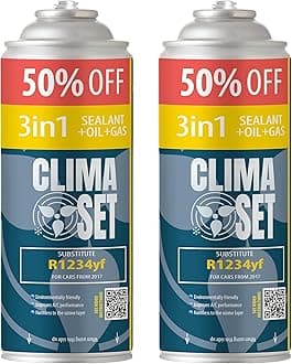 ClimaSet 3in1 R1234yf air conditioning refill - 2x235 g - Air conditioning - Car air conditioning - Car air conditioning refill - 3in1 R1234yf gas - gas cartridge - ECO - Air conditioning refill