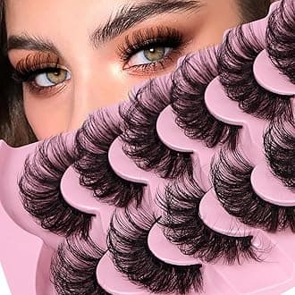 JIMIRE Lashes Mink Fluffy Dramatic Wispy False Eyelashes 20MM 6D Volume Crossed Strip D Curl Eye Pestañas Thick Soft Fake 7 Pairs Pack