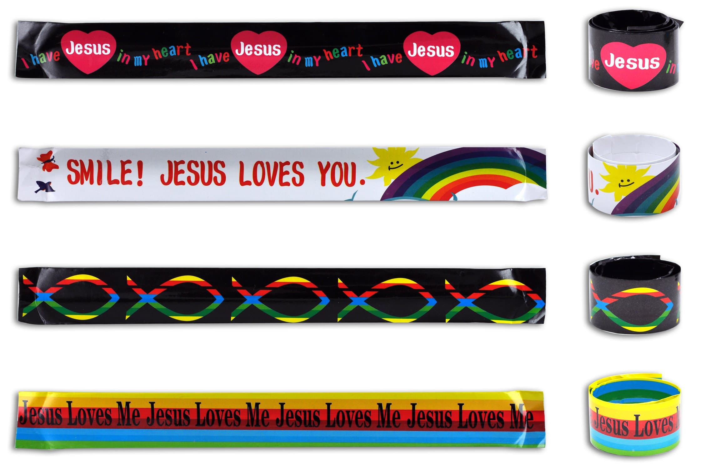 Religious Inspirational Message Slap Bracelets - 12 Pack