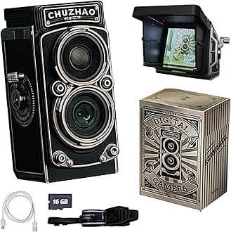 Digital Retro Mini Camera with 16GB Card, 12MP Autofocus, 1080P FHD Small Video Recording Camera, Suitable for Beginners/Teens/Adults/Kids. (with English Instructions)