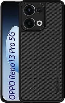 FabeKee Silicone Back Cover Case Compatible for Oppo Reno13 Pro (Textured Grip Design | Camera Protetion | Slim and Light Weight | Soft Touch and Feel | Black)