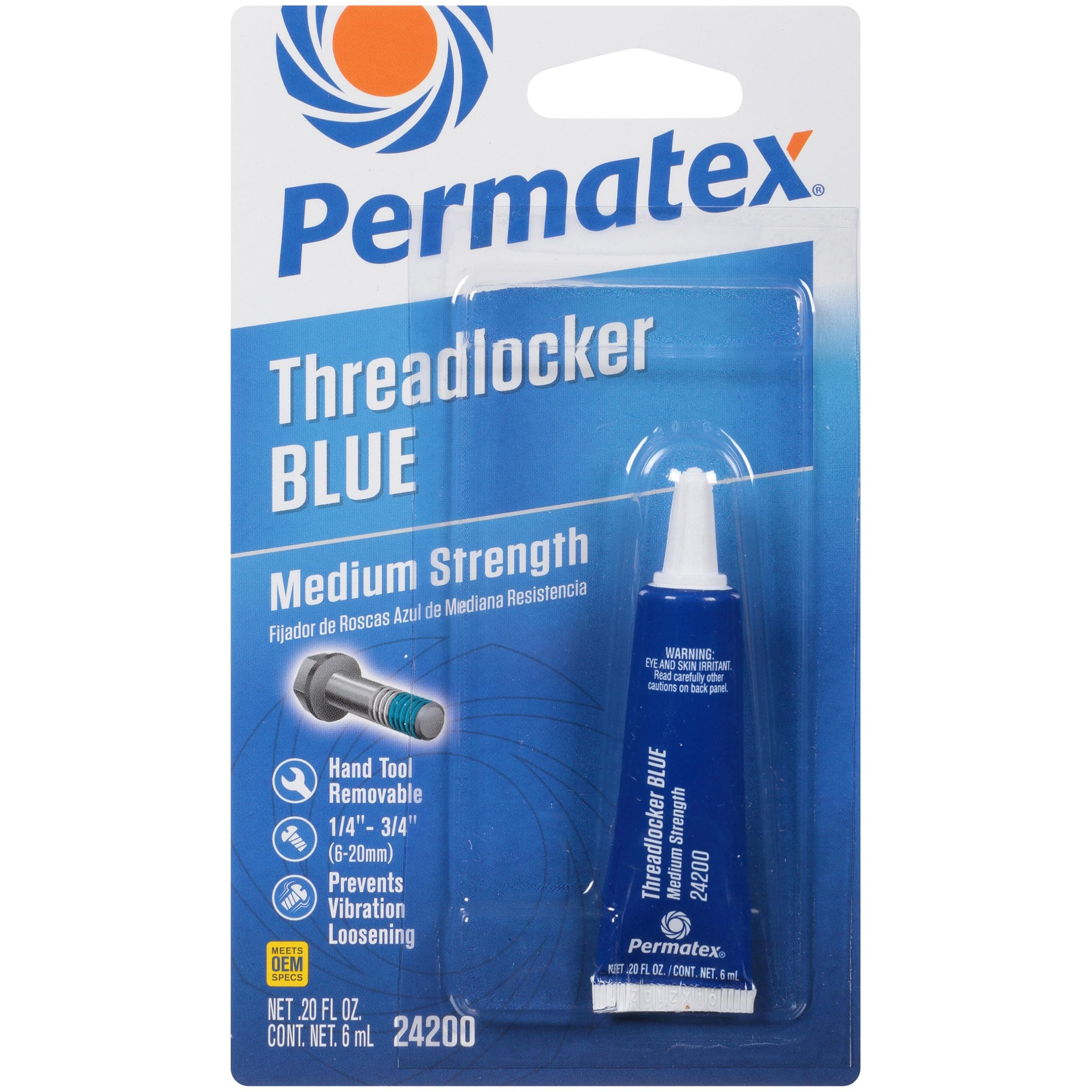 24200 Medium Strength Threadlocker Blue, 6 ml